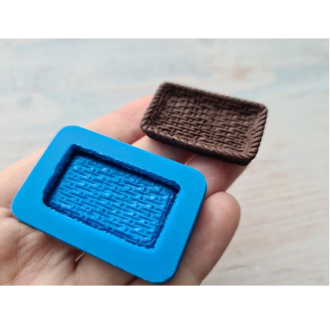 Silicone mold, Wicker basket, style 2, ~ 2.1*3.6 cm, ~ H:0.06 cm