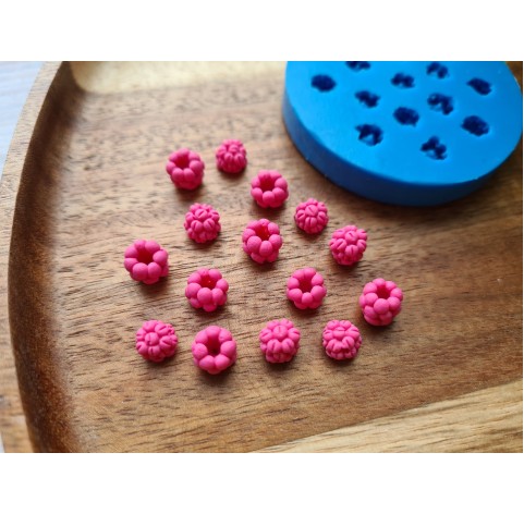 Silicone mold, Mini raspberry, 15 elements, ~ Ø 0.5-0.7 cm, H:0.5-0.7 cm