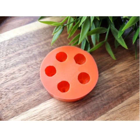 Silicone mold, Pumpkin, style 4, mini, 5 elements, ~ Ø 1.4 cm, H:1.3 cm