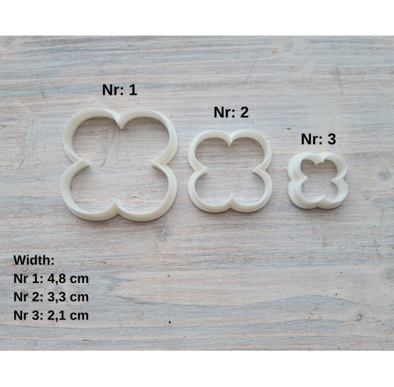 Silicone veiner, Flower texture 2, ~ Ø 5.5 cm + 3 cutters 4.8 cm, 3.3 cm, 2.1 cm, set or individually