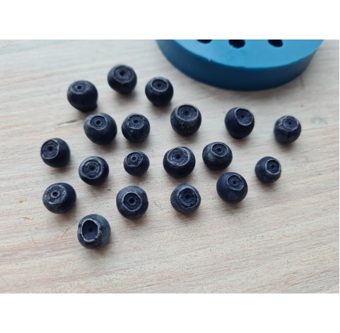 Silicone mold, Wild blueberry, natural, 19 elements, ~ Ø 0.7-1 cm, H:0.7-0.9 cm