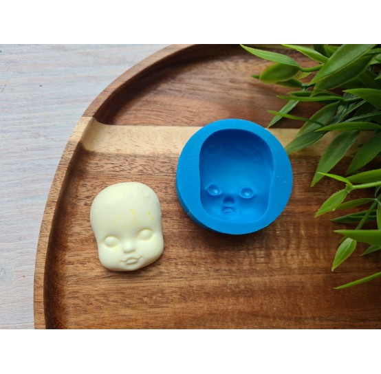 Silicone mold, Doll face, style 7, Nr. 2, ~ 2.8*3.5 cm, H:1.2 cm