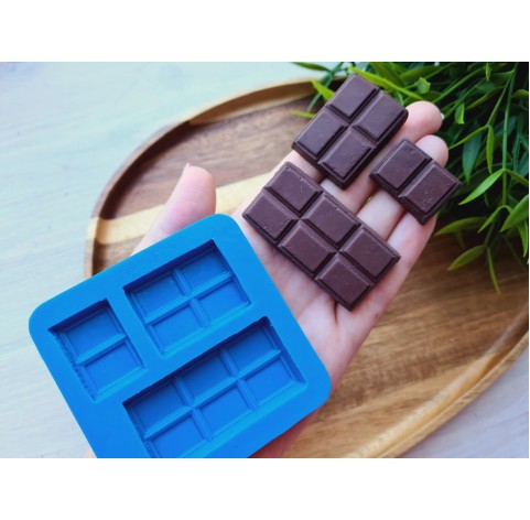 Silicone mold, Chocolate, style 56, 3 elements, ~ 1.9-2.8*2.7-5.4 cm, H:0.6-0.7 cm