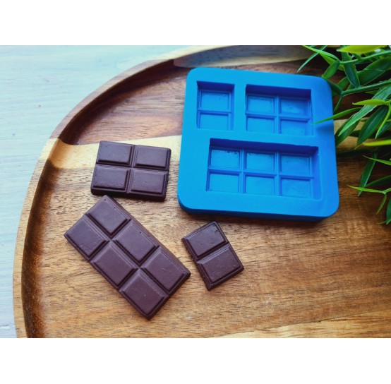 Silicone mold, Chocolate, style 56, 3 elements, ~ 1.9-2.8*2.7-5.4 cm, H:0.6-0.7 cm