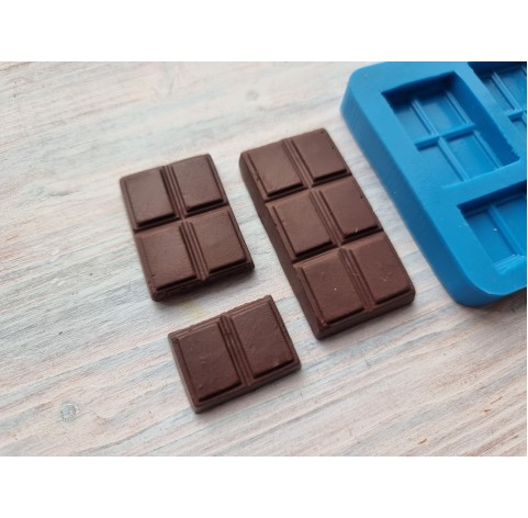 Silicone mold, Chocolate piece, style 9, 3 pcs., ~ 2.6 cm, 3.6 cm, 5.4 cm