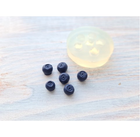 Silicone mold, Mini blueberry, 6 elements, ~ Ø 0.5-0.7 cm, H:0.5-0.6 cm