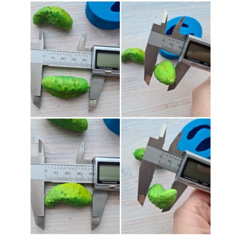 Silicone mold, Cucumber, style 3, 2 elements, ~ 1.8*3.8 cm, 1.9*4.6 cm, H:1.7-1.9 cm