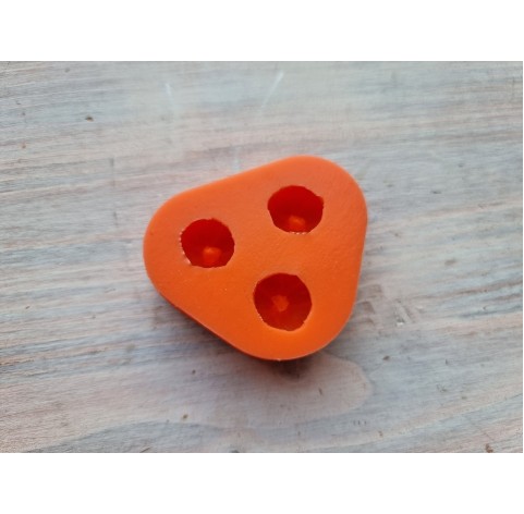 Silicone mold, Mini mandarin, style 3, 3 elements, ~ 1.8 cm, H:1.1 cm