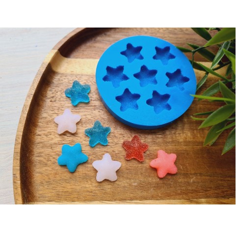 Silicone mold, Sugar candy, style 7, star, 7 elements, ~ Ø 1.7 cm, H:0.6 cm