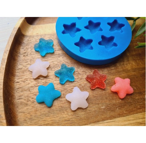 Silicone mold, Sugar candy, style 7, star, 7 elements, ~ Ø 1.7 cm, H:0.6 cm