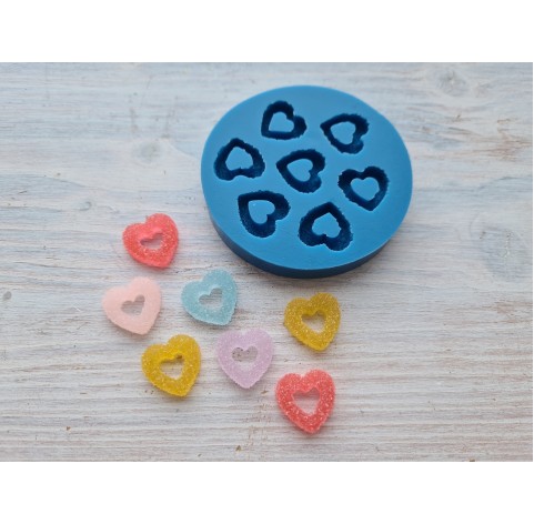 Silicone mold, Sugar hearts, 7 pcs., ~ 1.2 * 2.5 cm