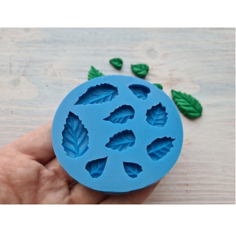 Silicone mold, Set of leaves, style 4, 9 pcs., ~ 1.1-3 cm