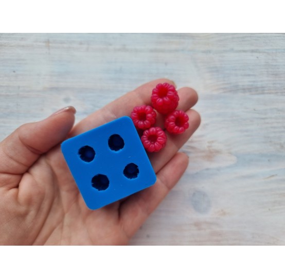 Silicone mold, Handmade raspberry, inverted, 4 elements, ~ Ø 1.3-1.6 cm, H:1.2-1.7 cm