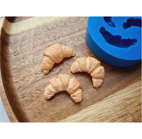 Silicone mold, Croissants, style 5, 3 elements, ~ 1.5-3.2 cm, H:0.9-1.1 cm