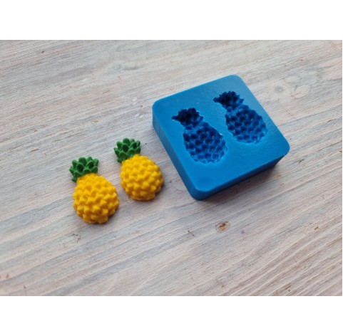 Silicone mold, Mini pineapple, style 1, 2 elements, ~ 1.6*2.5 cm, H:0.8 cm