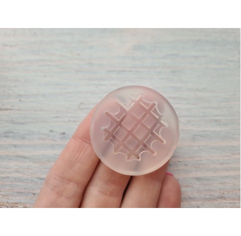 Silicone mold, Waffle, style 10, ~ Ø 2.7 cm, H:0.4 cm