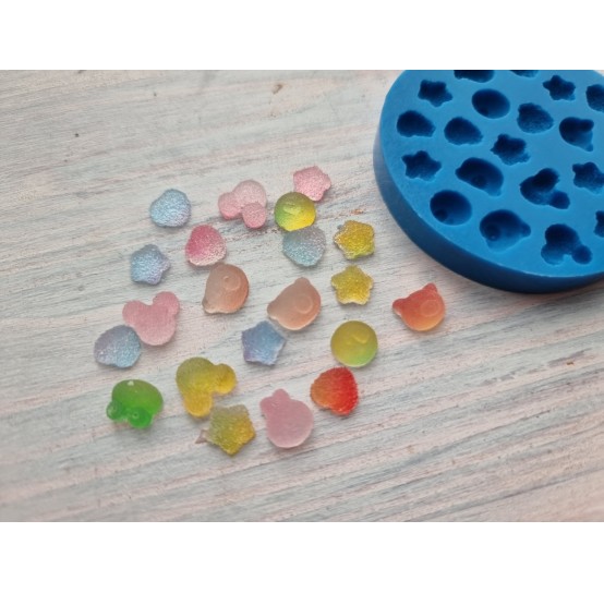 Silicone mold, Set of sugar sweets, 21 pcs., ~ 0.7-1 cm