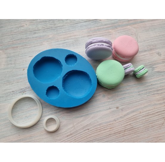 Silicone mold, Macarons mold & cutters set,  ~ Ø 2-4.5 cm