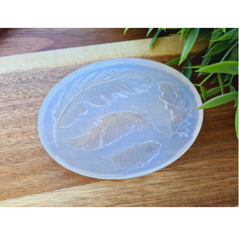 Silicone mold, Feather, 4 pcs., large, ~ 4-7.8 cm