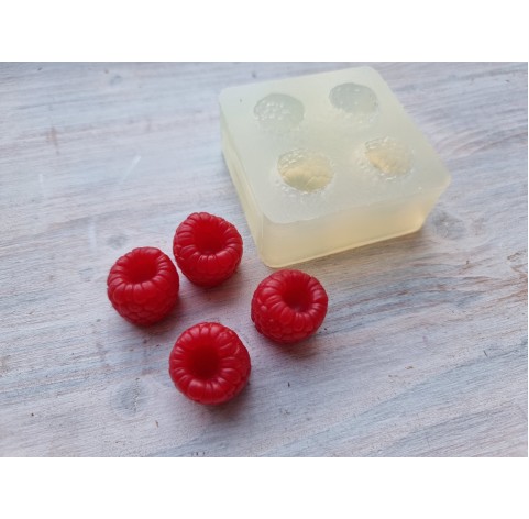 Silicone mold, Natural raspberry, inverted, 4 elements, ~ Ø 1.8 cm, H:1.6-1.7 cm