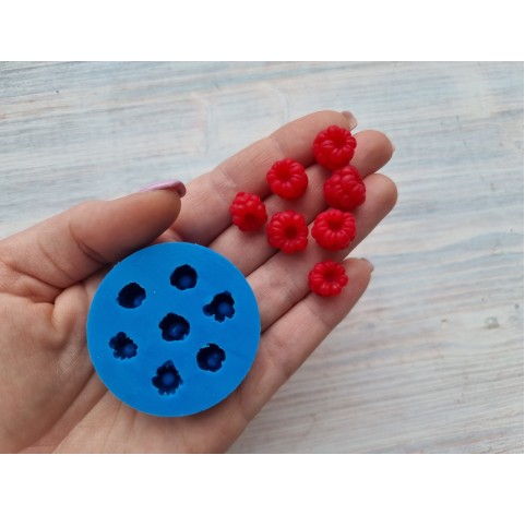 Silicone mold, Natural raspberry, inverted, 7 elements, ~ Ø 1.1-1.3 cm, H:0.9-1.1 cm