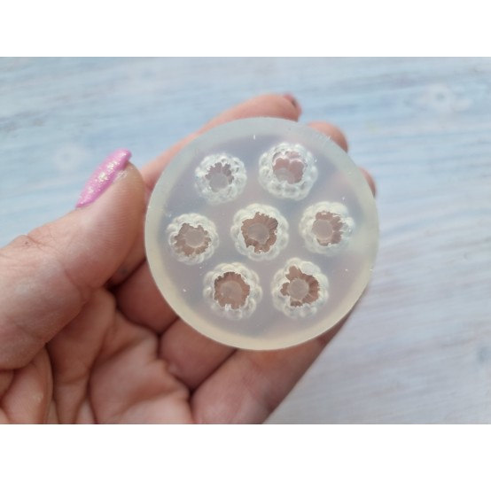 Silicone mold, realistic raspberry, inverted, 7 pcs., ~ Ø 1.1 - 1.3 cm