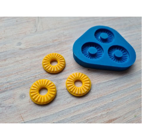 Silicone mold, Candy rounds, 3 pcs., ~ 1.7 cm, H:0.3 cm