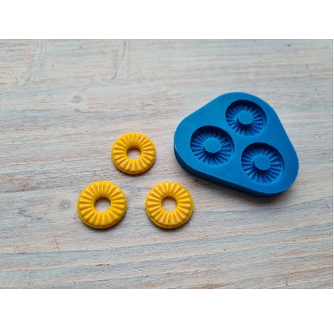 Silicone mold, Candy rounds, 3 pcs., ~ 1.7 cm, H:0.3 cm