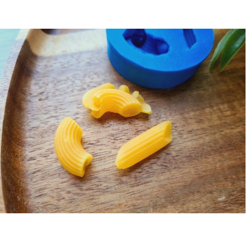 Silicone mold, Macaroni pasta, style 1, 3 elements, ~ 0.8-1.5*2.2-2.8 cm, H:0.7-1 cm