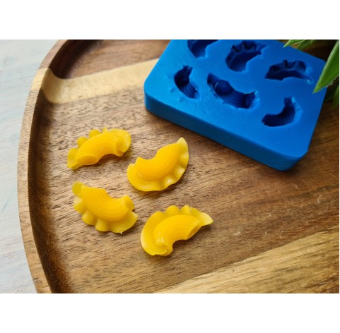 Silicone mold, Macaroni pasta, style 2, 6 elements, ~ 1.9*2.7 cm, H:0.8 cm