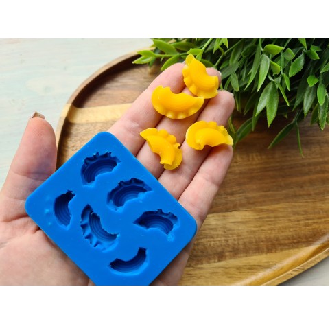 Silicone mold, Macaroni pasta, style 2, 6 elements, ~ 1.9*2.7 cm, H:0.8 cm