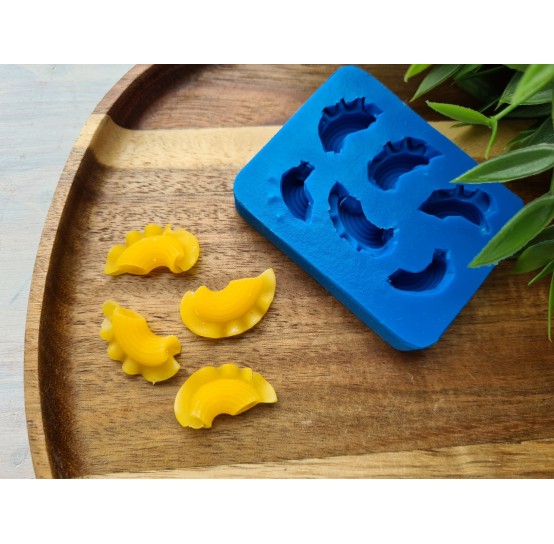 Silicone mold, Macaroni pasta, style 2, 6 elements, ~ 1.9*2.7 cm, H:0.8 cm