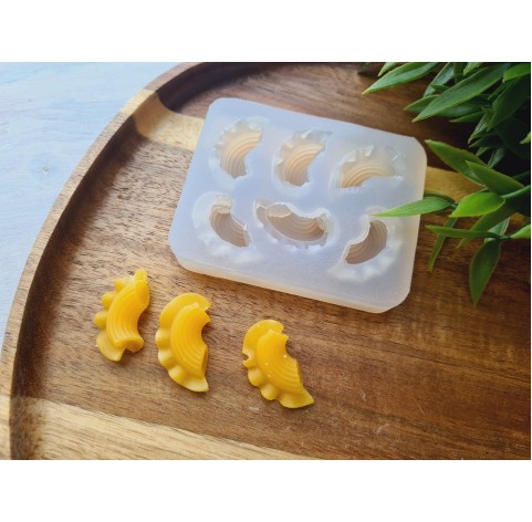 Silicone mold, Macaroni pasta, style 2, 6 elements, ~ 1.9*2.7 cm, H:0.8 cm