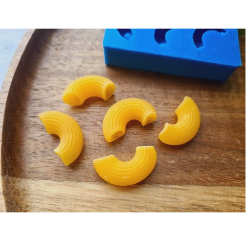 Silicone mold, Macaroni pasta, style 3, 7 elements, ~ 2.3 cm, H:0.9 cm