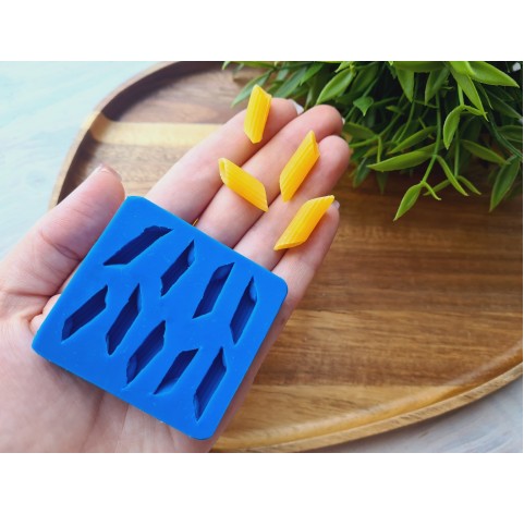 Silicone mold, Macaroni pasta, style 4, 9 elements, ~ 2.5-2.7 cm, H:0.7-0.8 cm