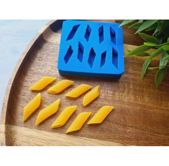 Silicone mold, Macaroni pasta, style 4, 9 elements, ~ 2.5-2.7 cm, H:0.7-0.8 cm