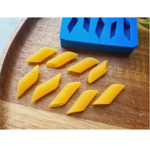 Silicone mold, Macaroni pasta, style 4, 9 elements, ~ 2.5-2.7 cm, H:0.7-0.8 cm