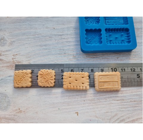 Silicone mold, Mini cookie set, style 6, 4 pcs., ~ 1.5-2.5 cm