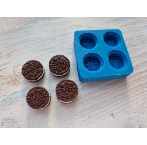 Silicone mold, Mini cookie 31, 4 pcs., ~ 0.8*1.6 cm