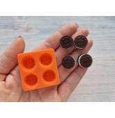 Silicone mold, Mini cookie 31, 4 pcs., ~ 0.8*1.6 cm