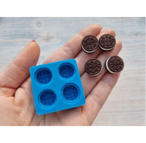 Silicone mold, Mini cookie 31, 4 pcs., ~ 0.8*1.6 cm