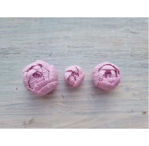 Silicone mold, Peony, style 2, small, ~ 1.7 cm, ~ H:1.5 cm