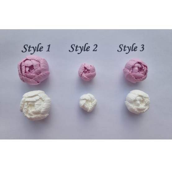 Silicone mold, Peony, style 2, small, ~ 1.7 cm, ~ H:1.5 cm