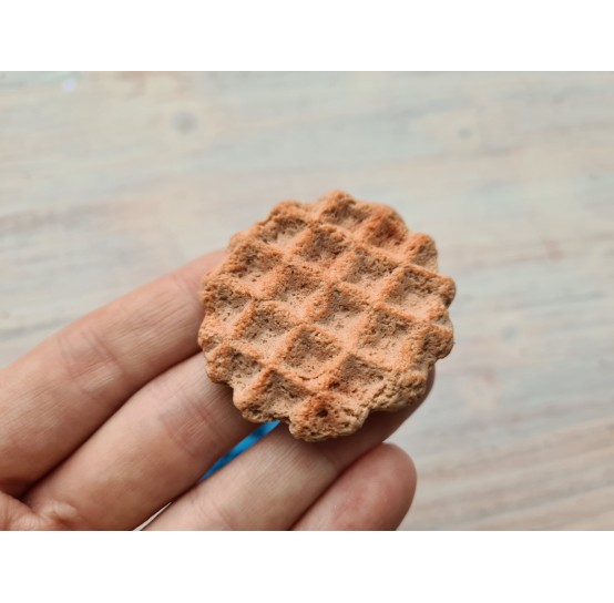 Silicone mold, Waffle, style 4, round, medium, ~ Ø 4.5 cm