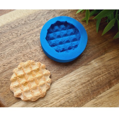 Silicone mold, Waffle, style 13, round, ~ Ø 3.9*4 cm, H:0.7 cm