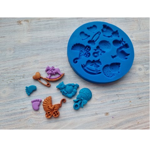 Silicone mold, Children's set 2, 9 pcs., ~ 1-3 cm