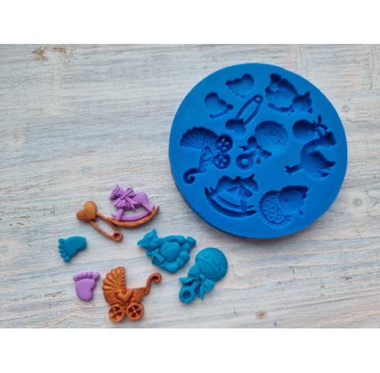 Silicone mold, Children's set 2, 9 pcs., ~ 1-3 cm