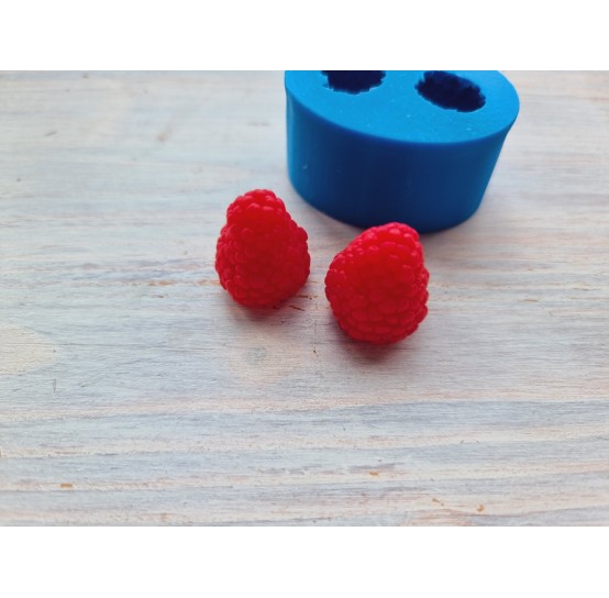 Silicone mold, Natural raspberry, Medium, 2 berries, ~ H:2.2 cm, ~ Ø 2 cm