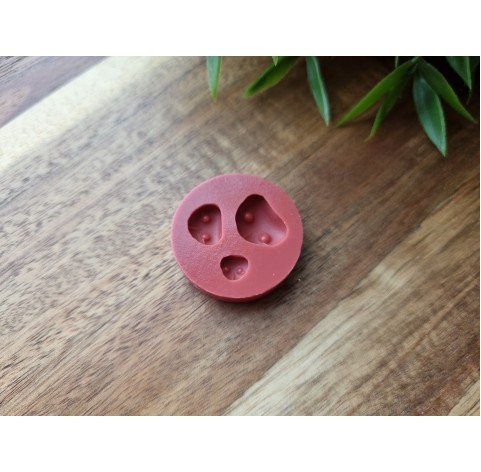 Silicone mold, Dog or bear nose, style 6, small, 3 elements, ~ 0.7*0.6 cm, 0.8*1 cm, 1.1*1.9 cm