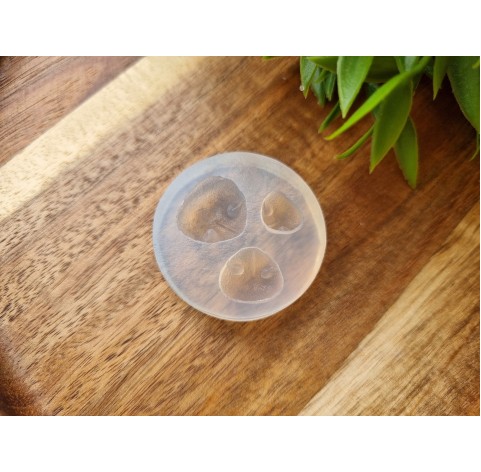 Silicone mold, Dog or bear nose, style 6, small, 3 elements, ~ 0.7*0.6 cm, 0.8*1 cm, 1.1*1.9 cm